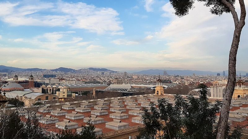 Barcelona skyline viewed from Poble Espanyol